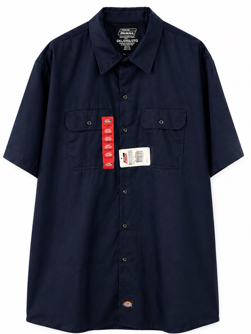 Dickies Work Shirt | Temp Control Cooling | Short Sleeve Button Up | Navy | 2XL
